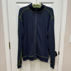 Rare Cutter & Buck Men's Full Zip Reversible Sweater Blue Green *read* No Sz Tag